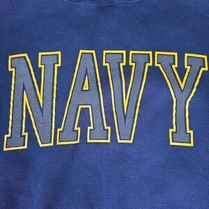 Vintage United States Navy Sweatshirt Mens Medium Navy Blue Crew Neck‎ Pullover